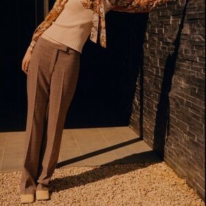 ZARA BNWT Plaid Flared Pants